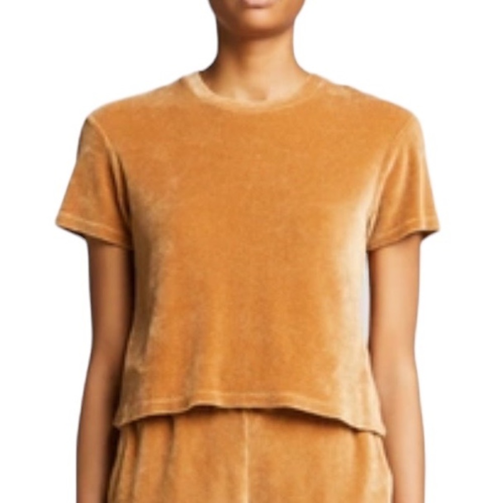 Monrow Velour Crewneck T-Shirt NWT